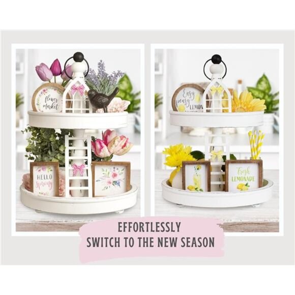 The Ultimate Farmhouse Fall Tiered Tray Decor Set - Beautiful Year Round - Picture 5 of 16